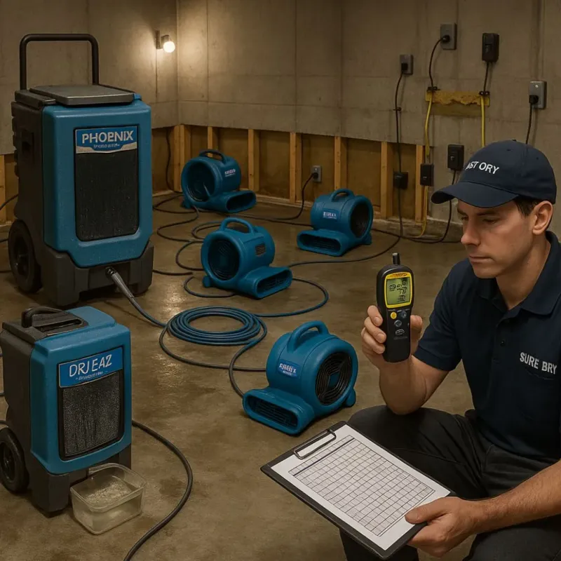 Structural Drying and Dehumidification process in Shelbyville, IN